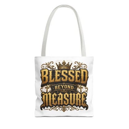 Blessed Beyond Measure Tote Bag — Inspirational Faith Canvas Tote