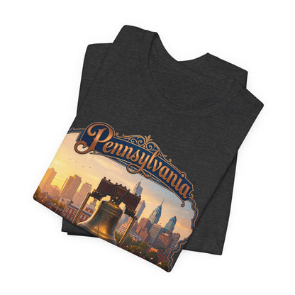 Pennsylvania Keystone State T-Shirt — Liberty Bell & Philadelphia Skyline Tee