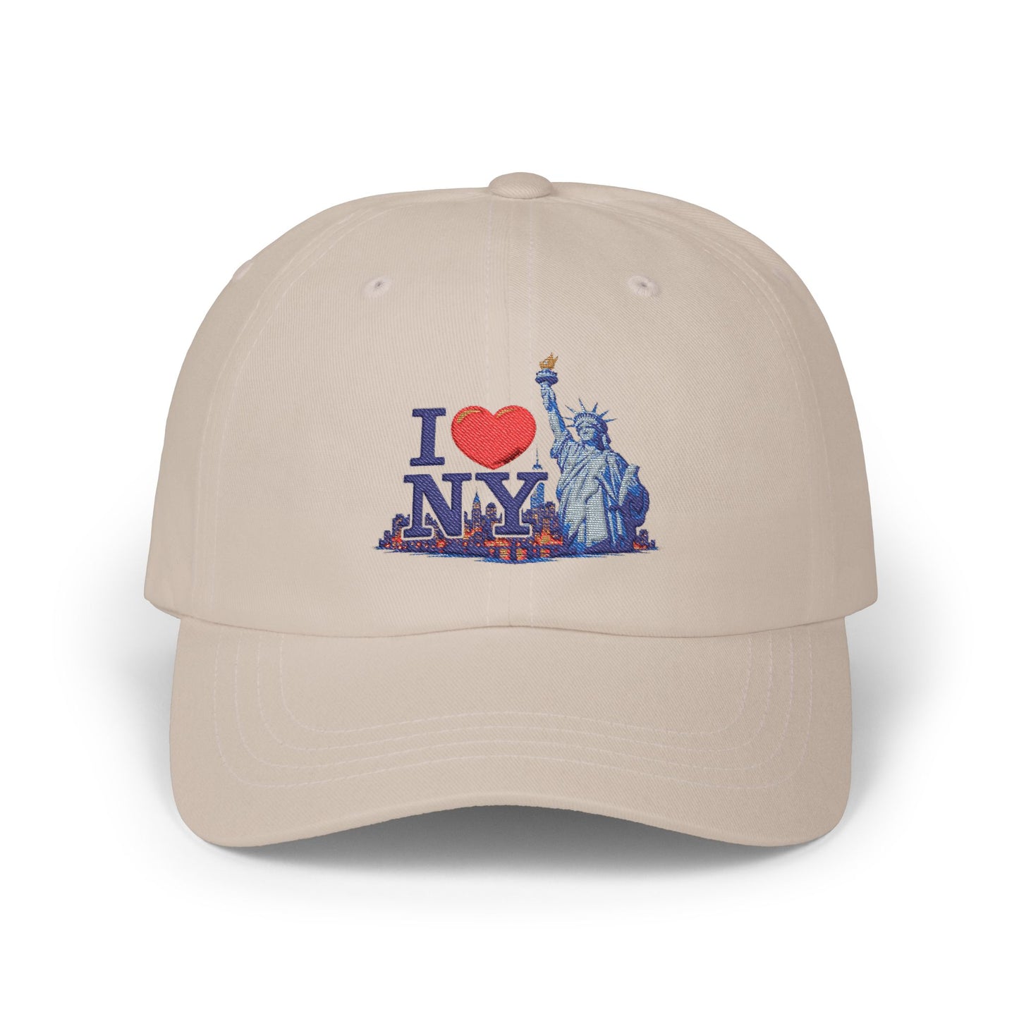 I  NY Statue of Liberty Dad Cap — Classic White Baseball Hat
