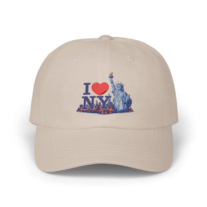 I  NY Statue of Liberty Dad Cap — Classic White Baseball Hat