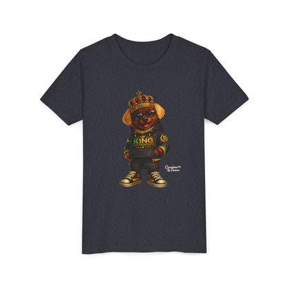 Youth Tee — 'Lil King' Crowned Bear Graphic Shirt