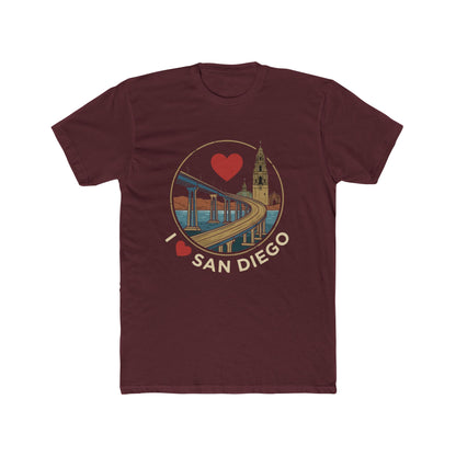 I Heart San Diego Crew Tee — Vintage Bridge & Tower Graphic