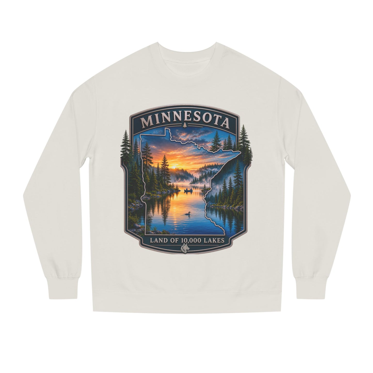 Minnesota Lakes Crewneck Sweatshirt — 'Land of 10,000 Lakes' Sunset Scenic Sweatshirt