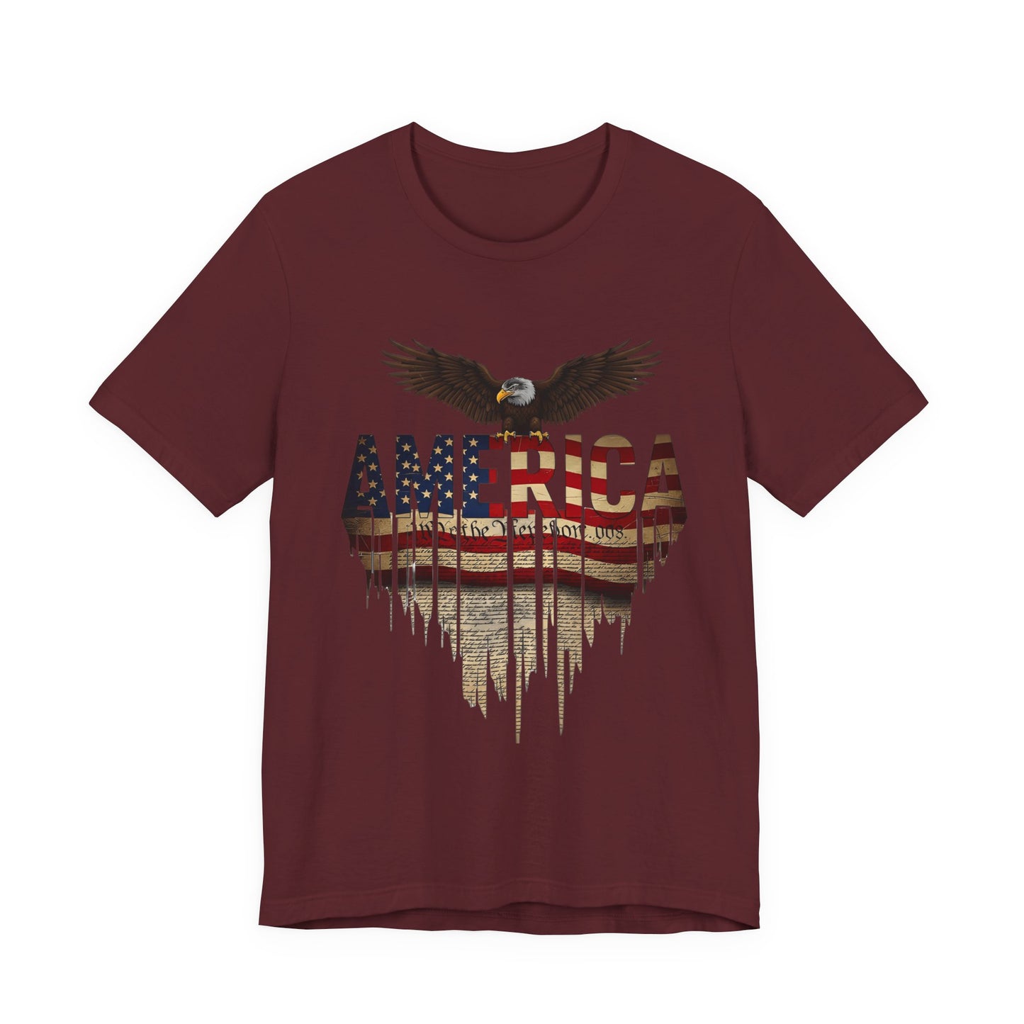 America Eagle Flag Graphic T‑Shirt — Patriotic USA Tee for 4th of July