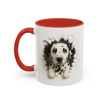 Dalmatian Peekaboo Accent Coffee Mug - Cute Dog Lover Gift (11/15oz)
