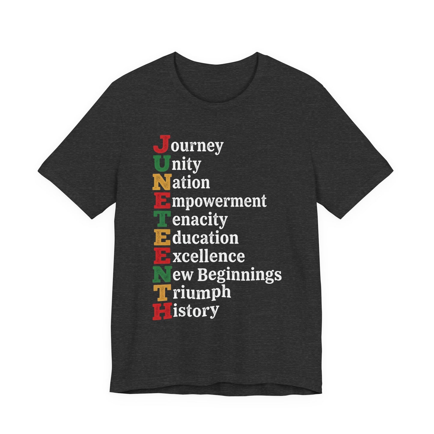 Juneteenth Acrostic T-Shirt — Juneteenth Journey Unity Nation Empowerment Tee