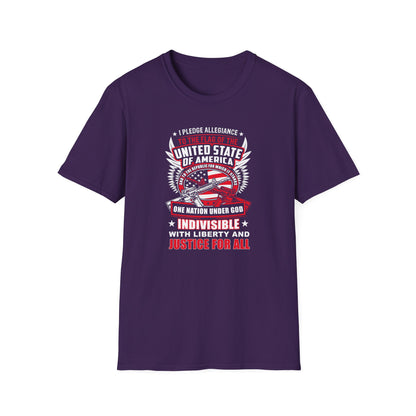 I Pledge Allegiance To the Flag of the of America The Reporlic for Which It Stands One Nation Under God Indivisible  With Liberty and Justice for All T-Shirt