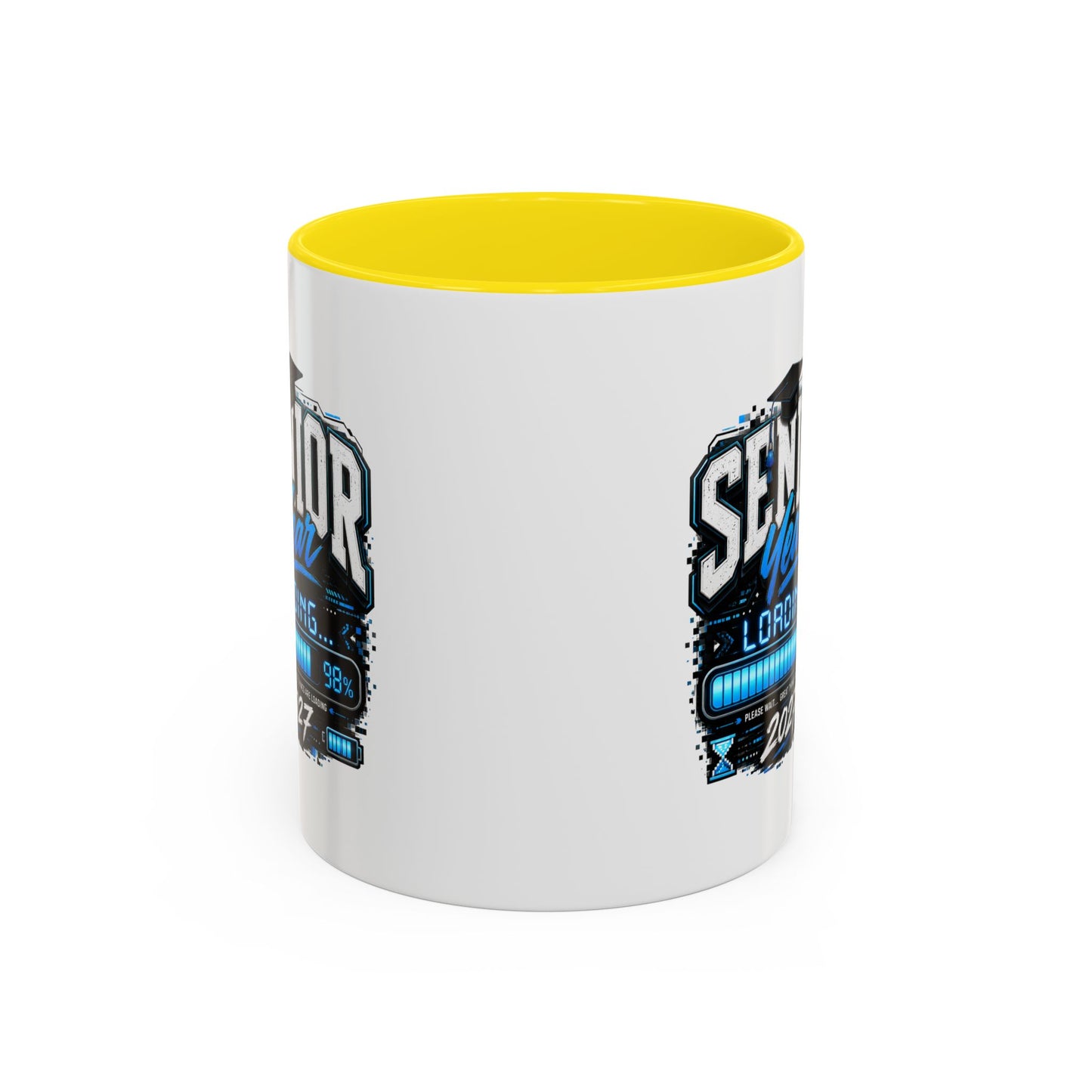 Senior Year Loading 2027 Accent Coffee Mug — Graduation Gift Cup (11/15oz)