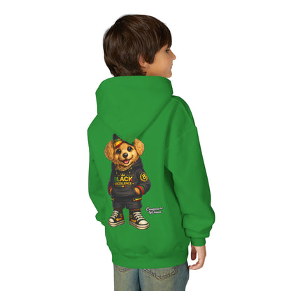 Youth Hoodie — Black Excellence Bear Graphic Sweatshirt (Kids)