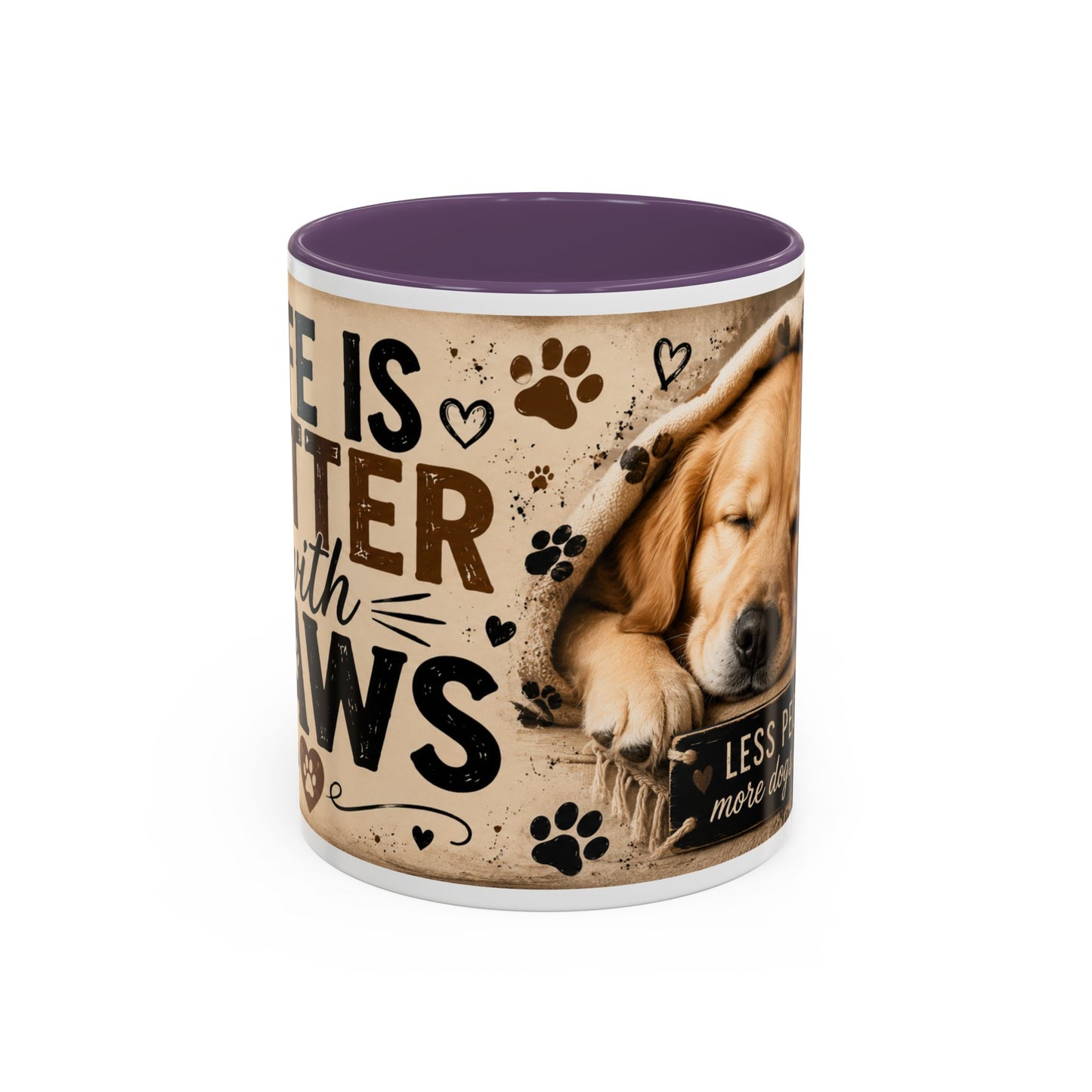 Dog & Cat Coffee Mug - "Less People, More Dogs & Cats" Accent Ceramic Mug
