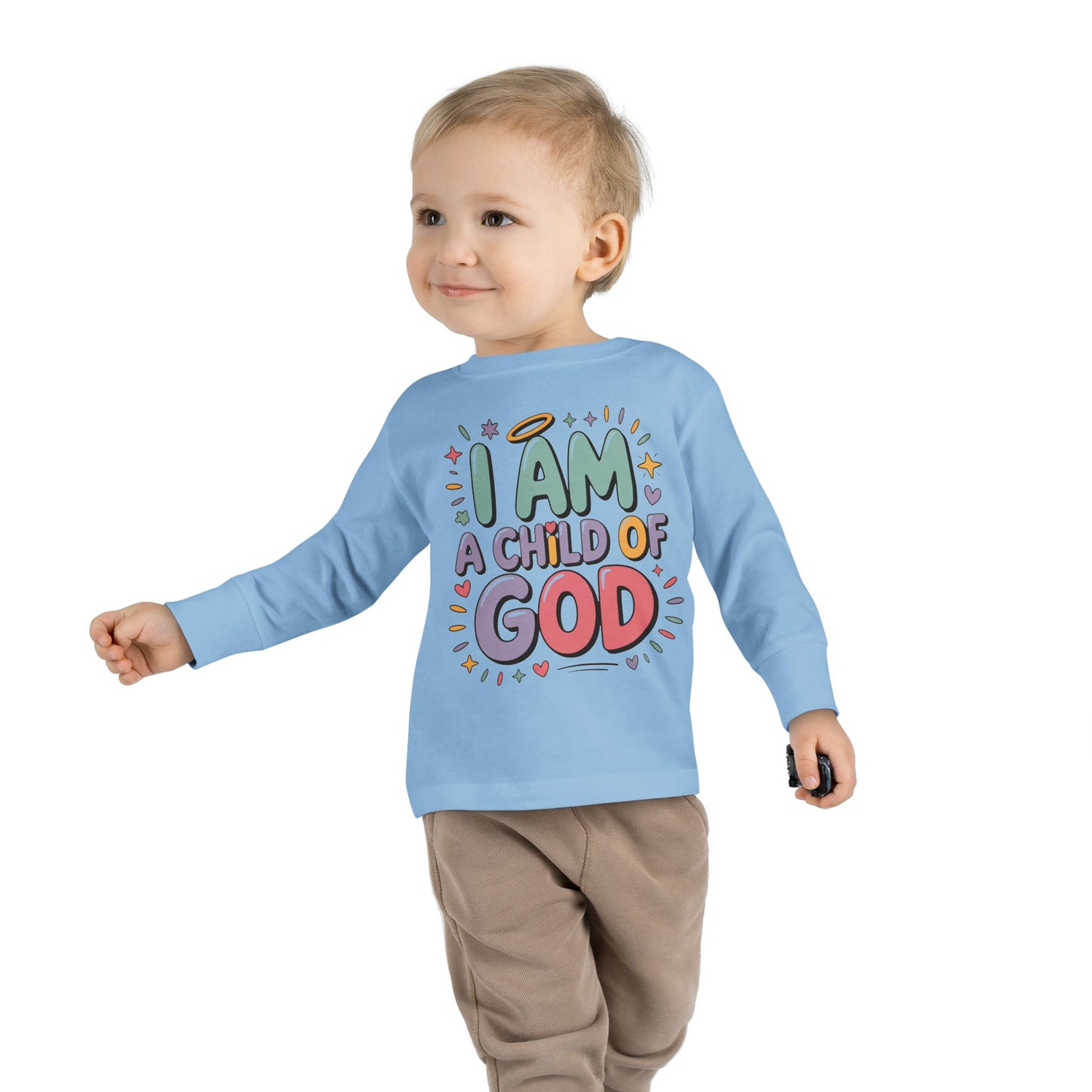 I Am a Child of God Toddler Long Sleeve Tee — Cute Christian Kids Shirt