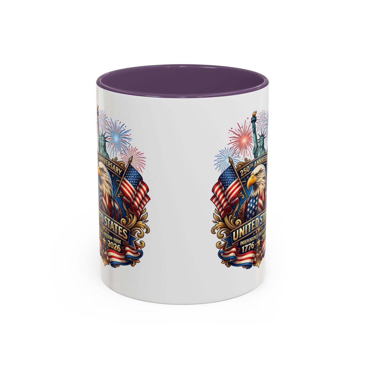 Patriotic Coffee Mug — United States 250th Anniversary Eagle & Fireworks (11/15oz)