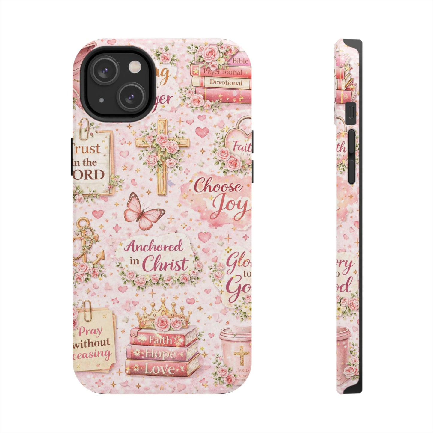 Anchored In Christ Phone Case | Christian floral iPhone Case