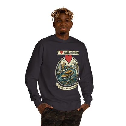 I  Fort Lauderdale Crewneck Sweatshirt — Venice of America Canals Graphic