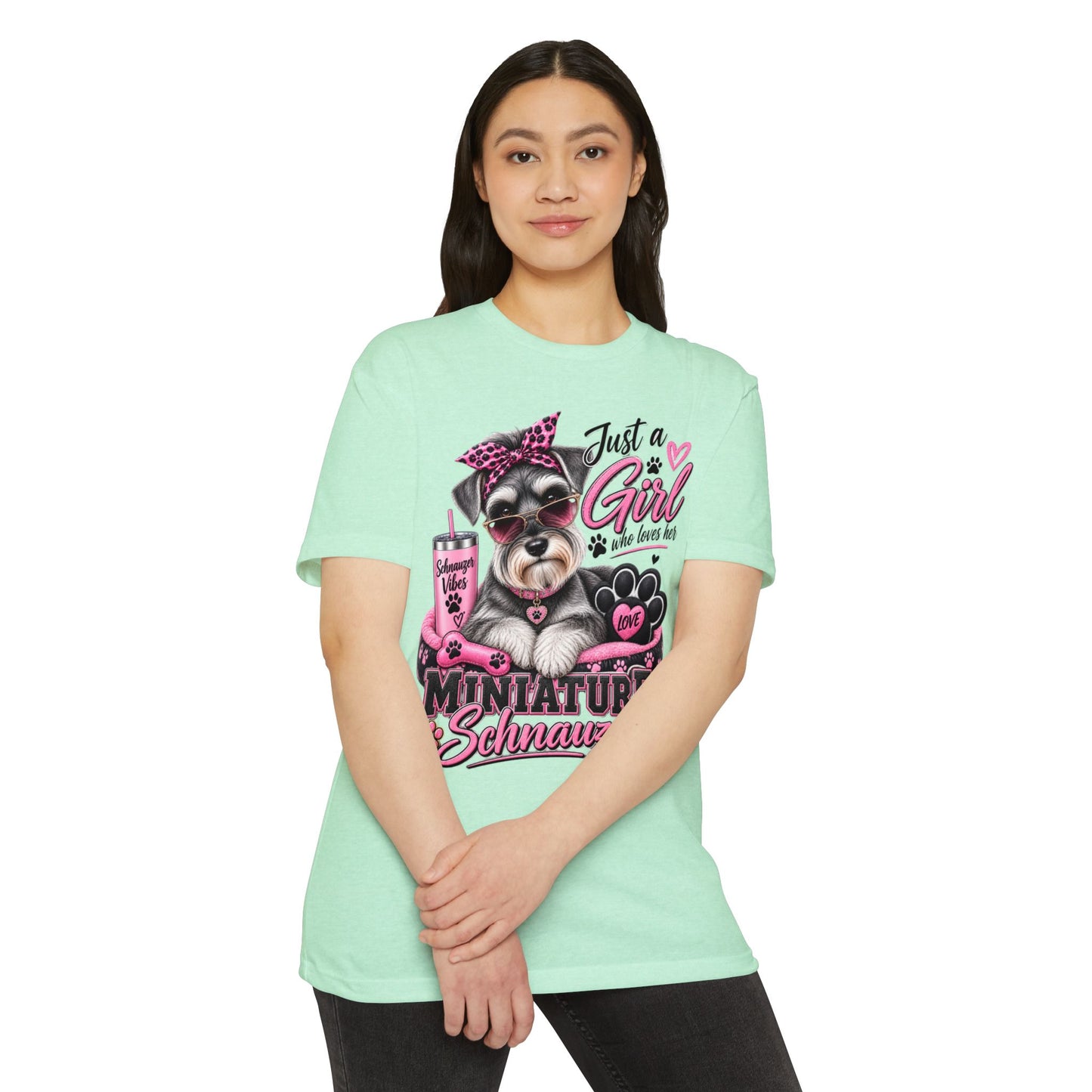 Miniature Schnauzer T-Shirt — "Just a Girl Who Loves Her Miniature Schnauzer" Cute Dog Tee