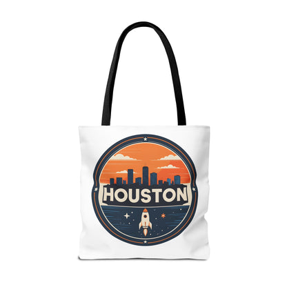 Houston Skyline Rocket Tote Bag – Retro Space City Canvas Tote