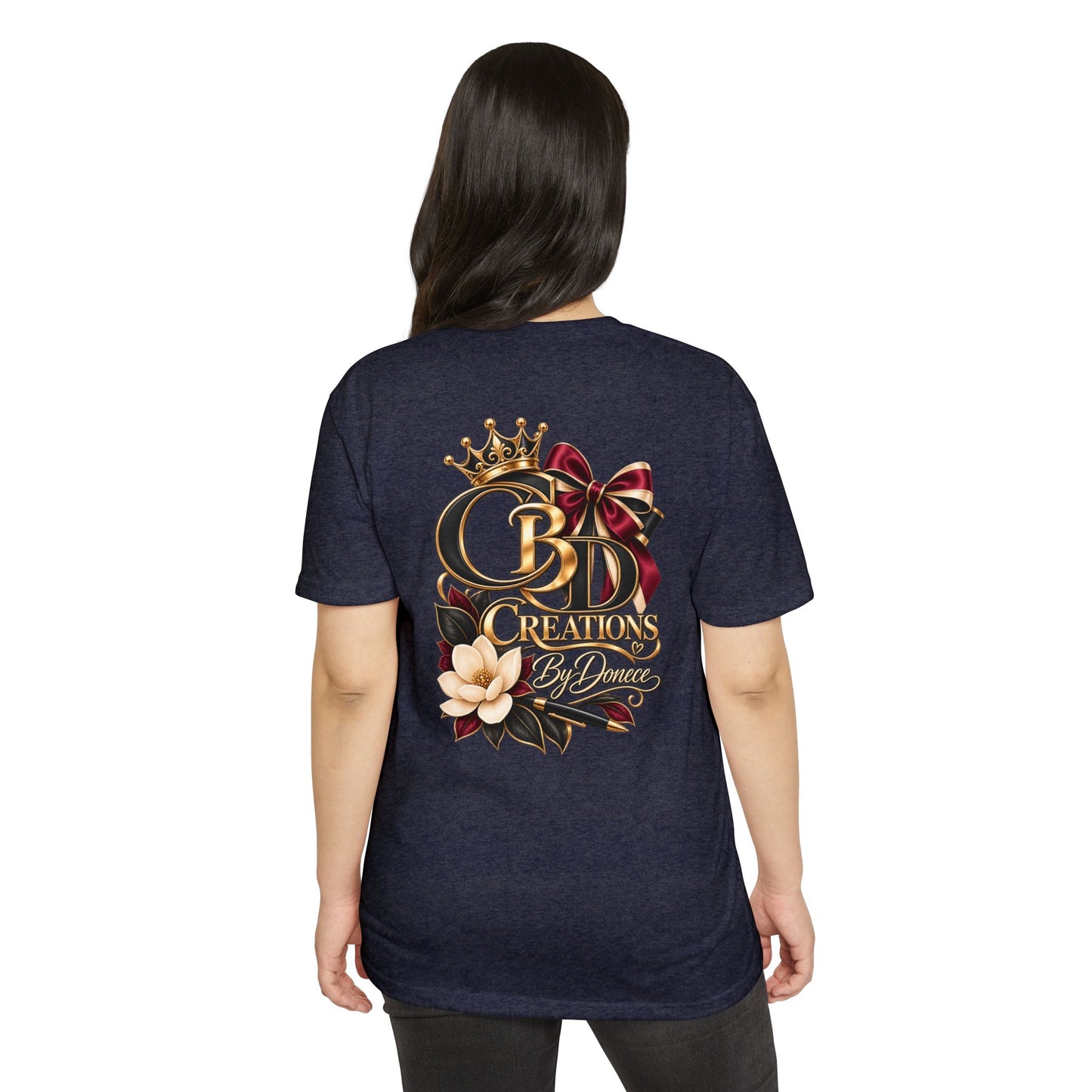 Graphic T-Shirt — "CBD Creations By Dawna" Gold Crown Floral Design