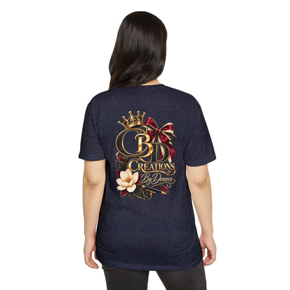 Graphic T-Shirt — "CBD Creations By Dawna" Gold Crown Floral Design