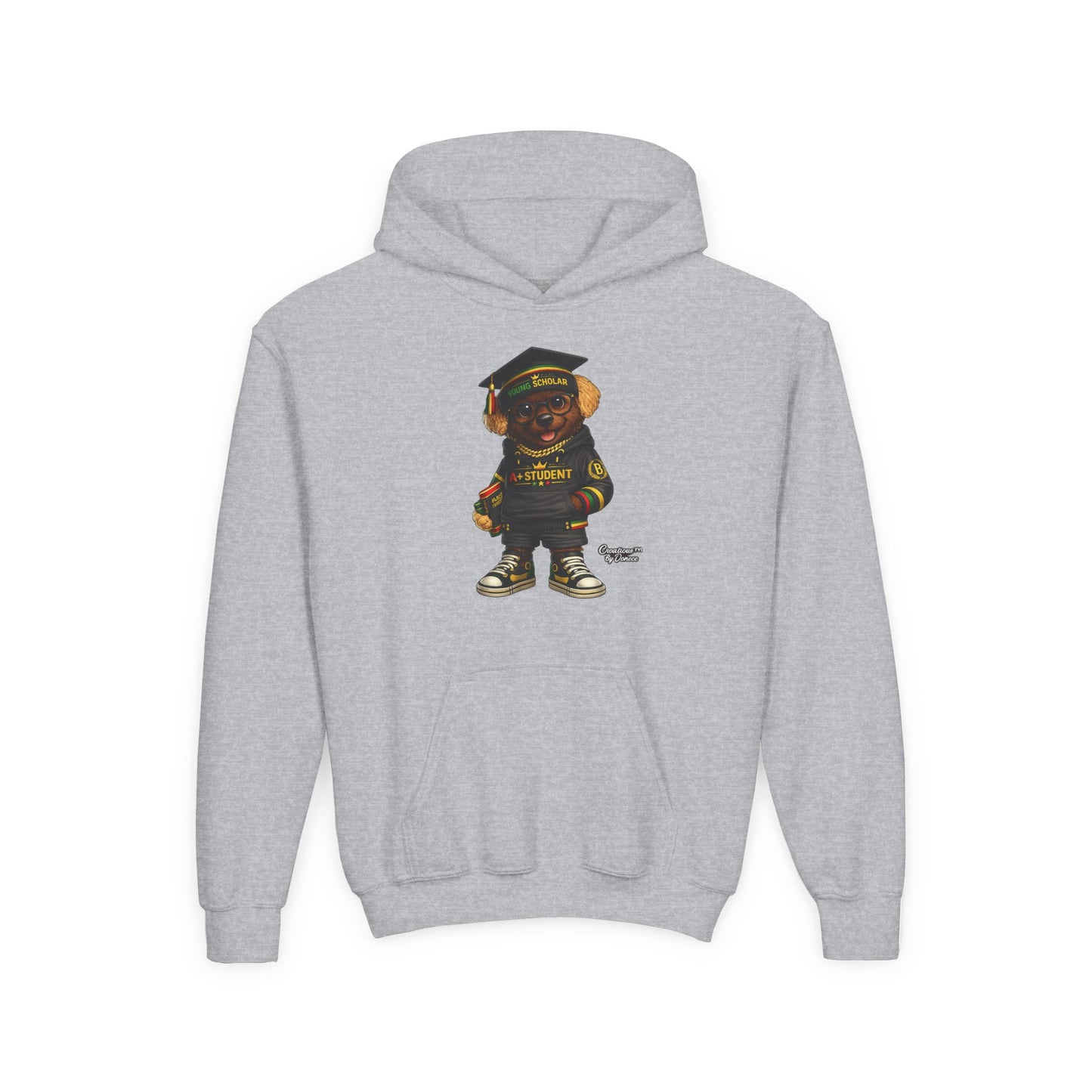 Youth Graduation Bear Hoodie – "Future Student" Cute Cap & Gown Sweatshirt
