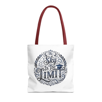 Graduation Tote Bag — "The Sky Is the Limit" Inspirational Canvas Tote