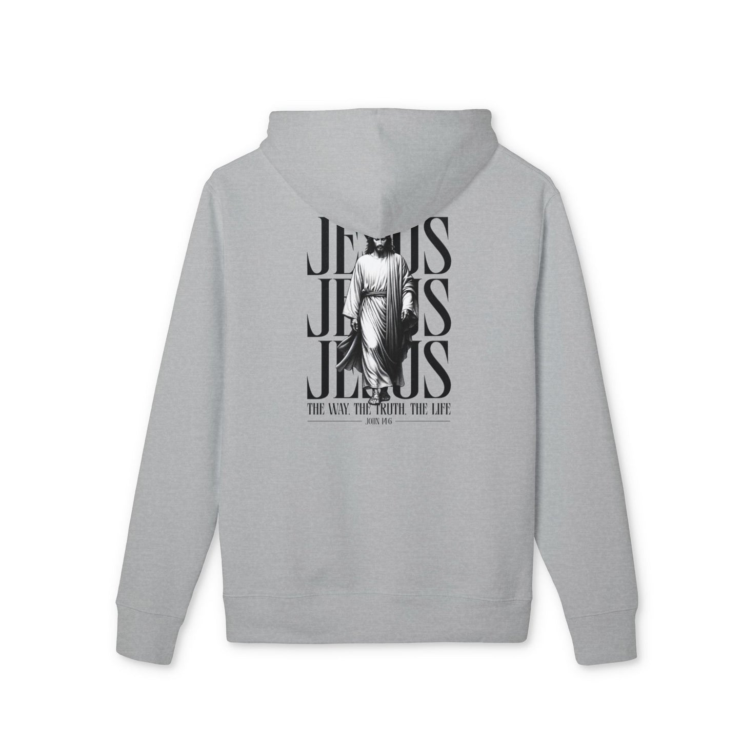 Jesus Statue Hoodie — "The Way The Truth The Life" Christian Pullover