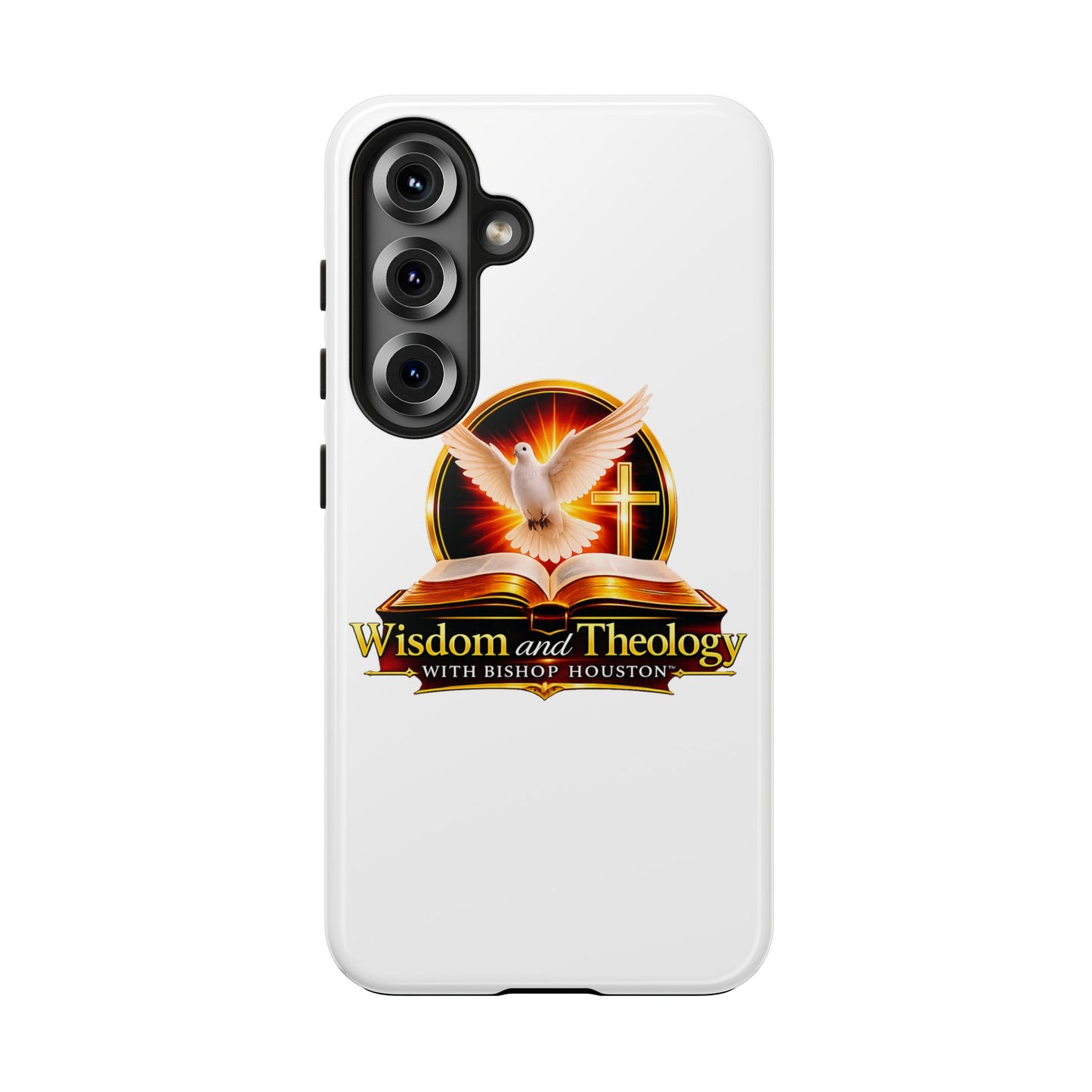 Wisdom and Theology Tough Phone Case — Christian Dove & Cross Design