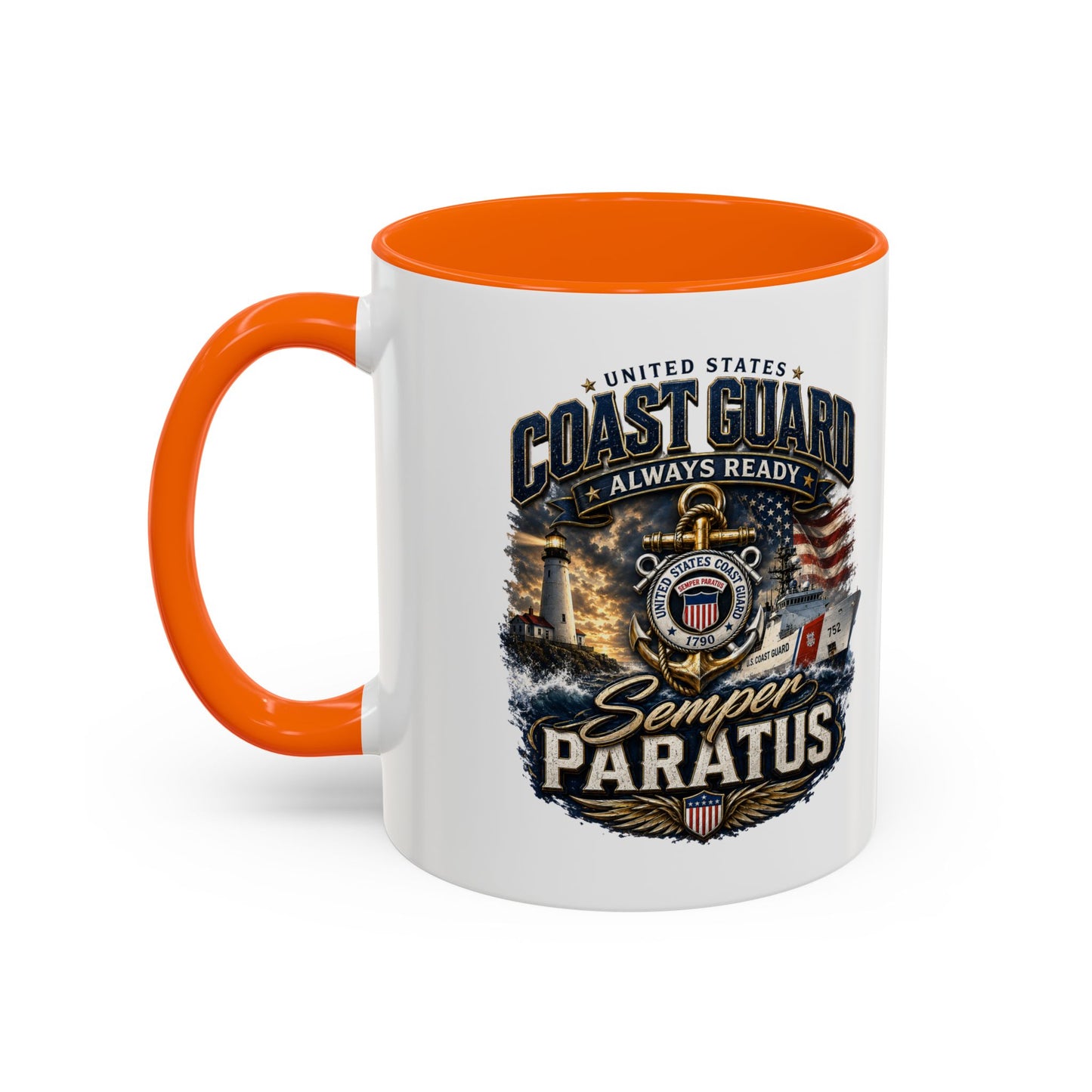 Coast Guard Semper Paratus Accent Coffee Mug – Patriotic Military Gift (11/15oz)
