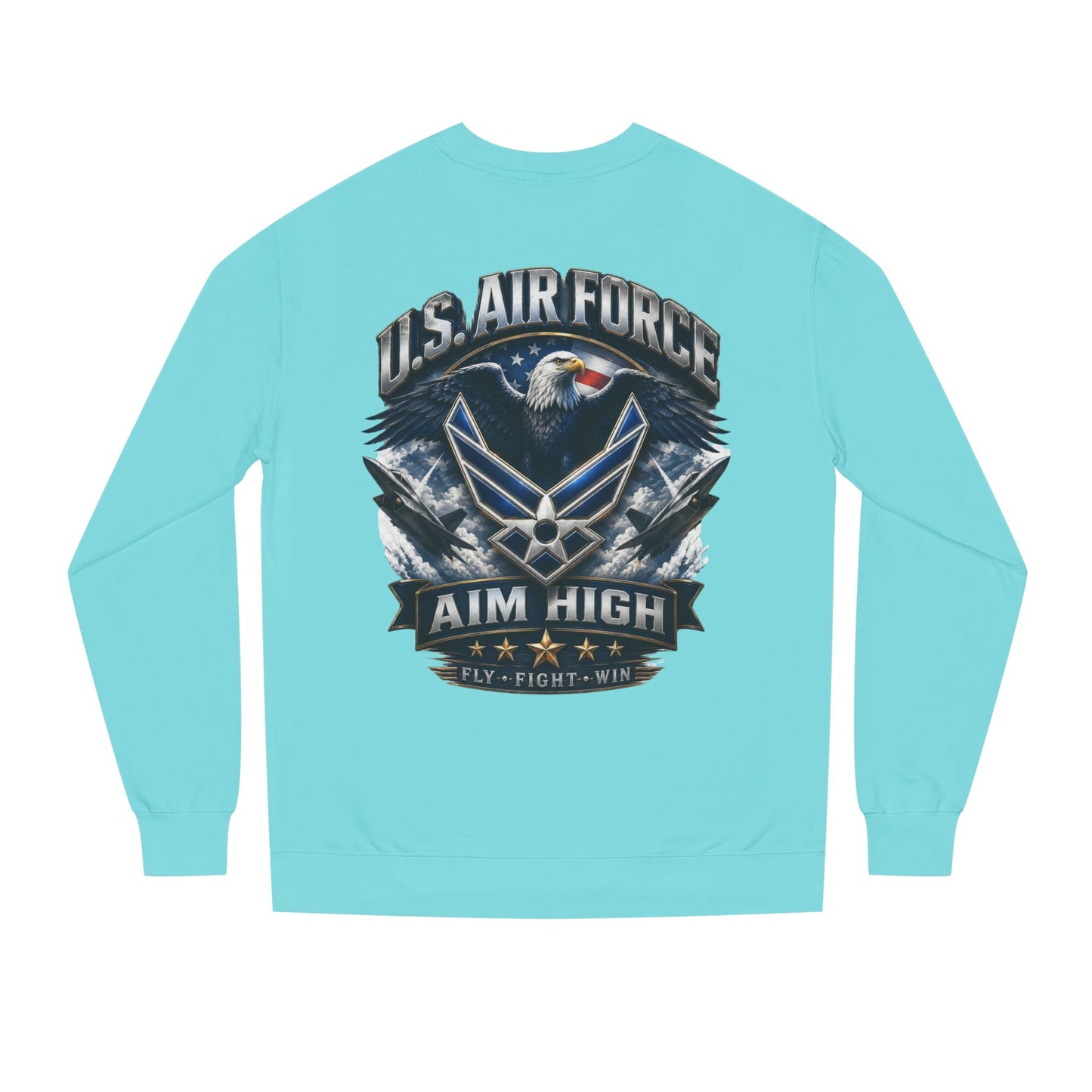 Air Force Crewneck Sweatshirt — "U.S. Air Force Aim High" Military Logo Pullover
