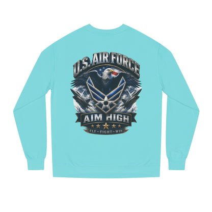 Air Force Crewneck Sweatshirt — "U.S. Air Force Aim High" Military Logo Pullover