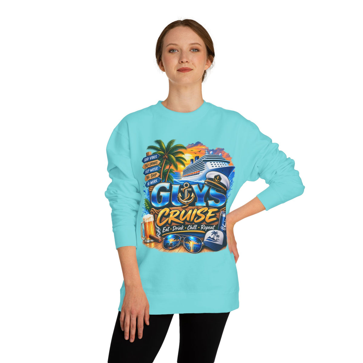 Guys Cruise Sweatshirt – Men’s Cruise Vacation Graphic Crewneck