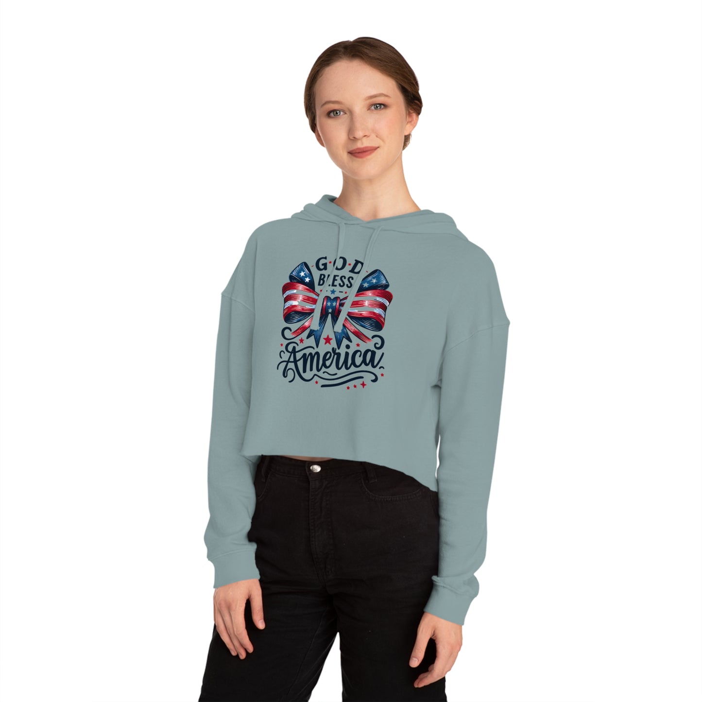 God Bless America Cropped Hoodie