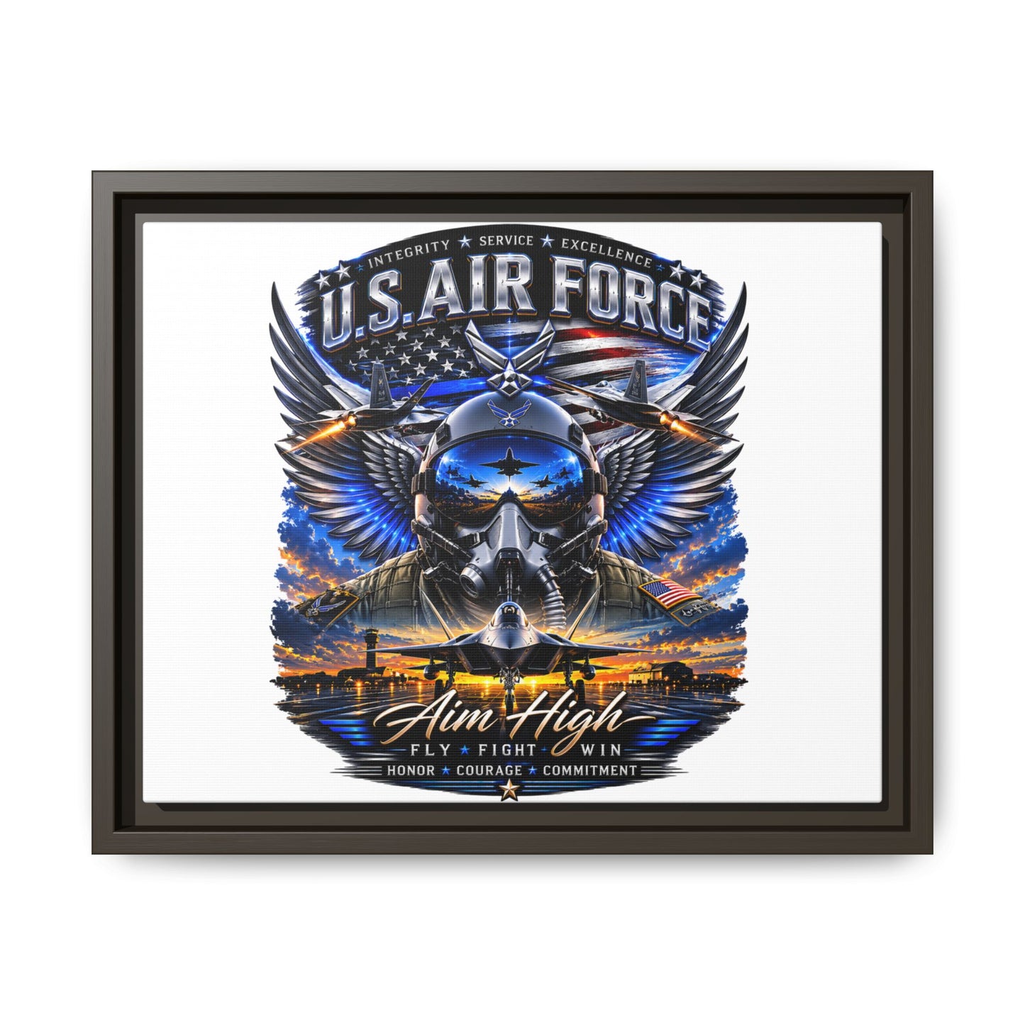 U.S. Air Force 'Aim High' Framed Canvas Print