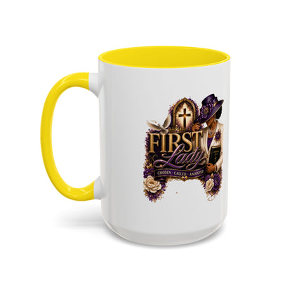 First Lady Church Coffee Mug — Elegant Purple Hat Gospel Tea Cup (11/15oz)