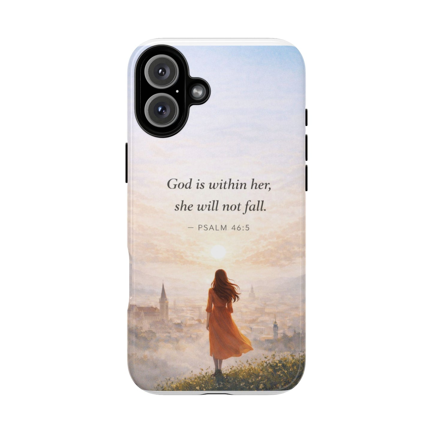 Inspirational Psalm 46:5 Phone Case — 'God is within her, she will not fall' Christian Phone Cover