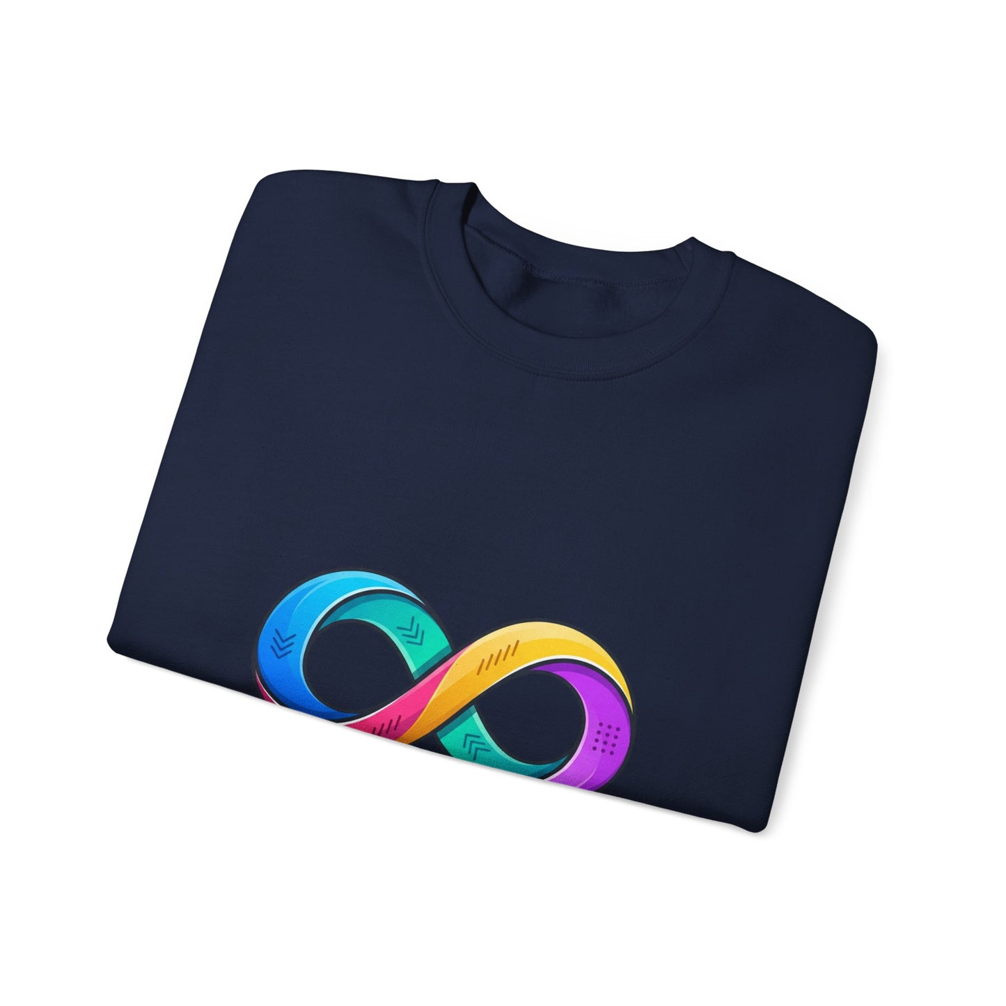 Autistic & Authentic Infinity Crewneck Sweatshirt, Neurodiversity Pride, Affirming