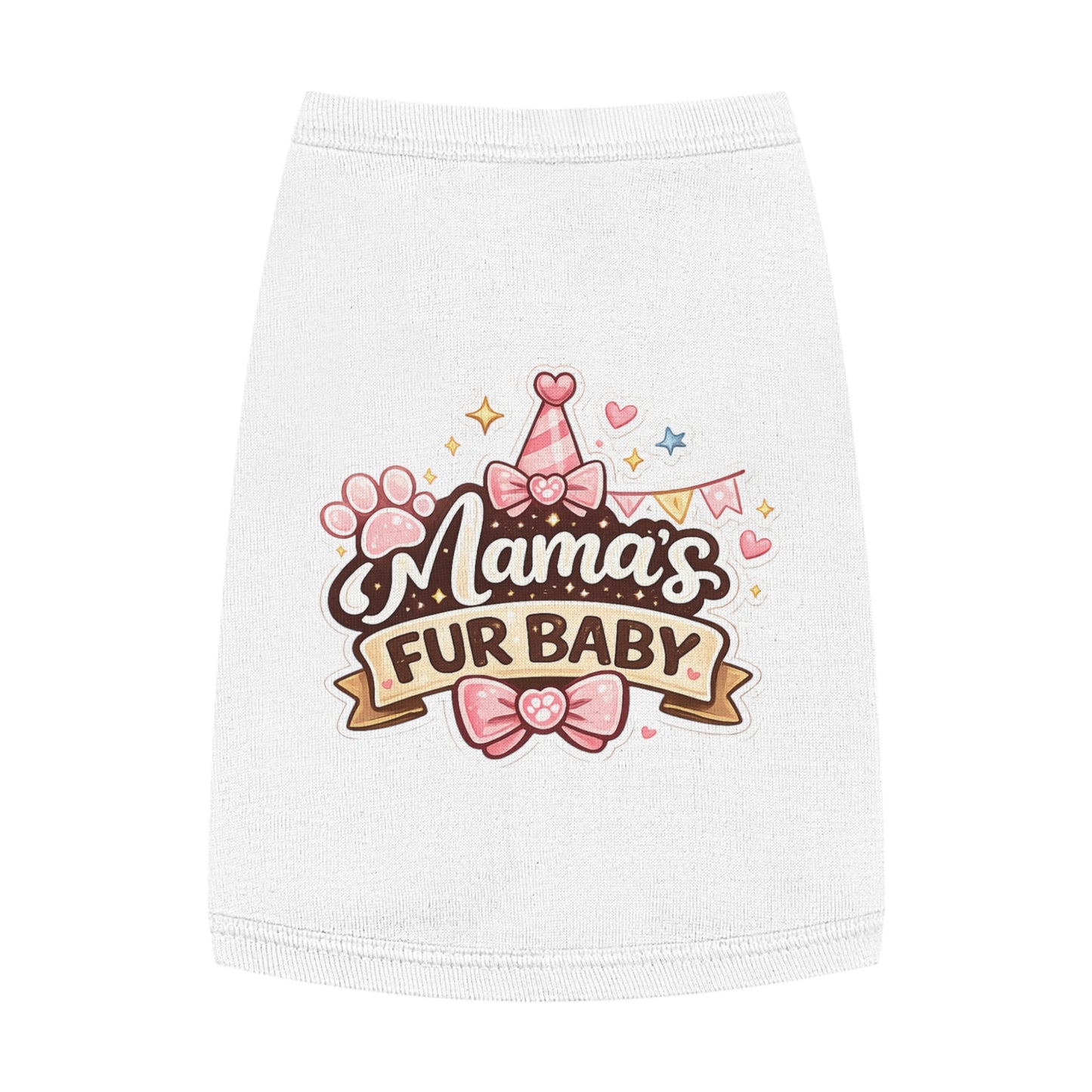 Mama's Fur Baby Pet Tank Top — Cute Paw & Bow Dog Shirt