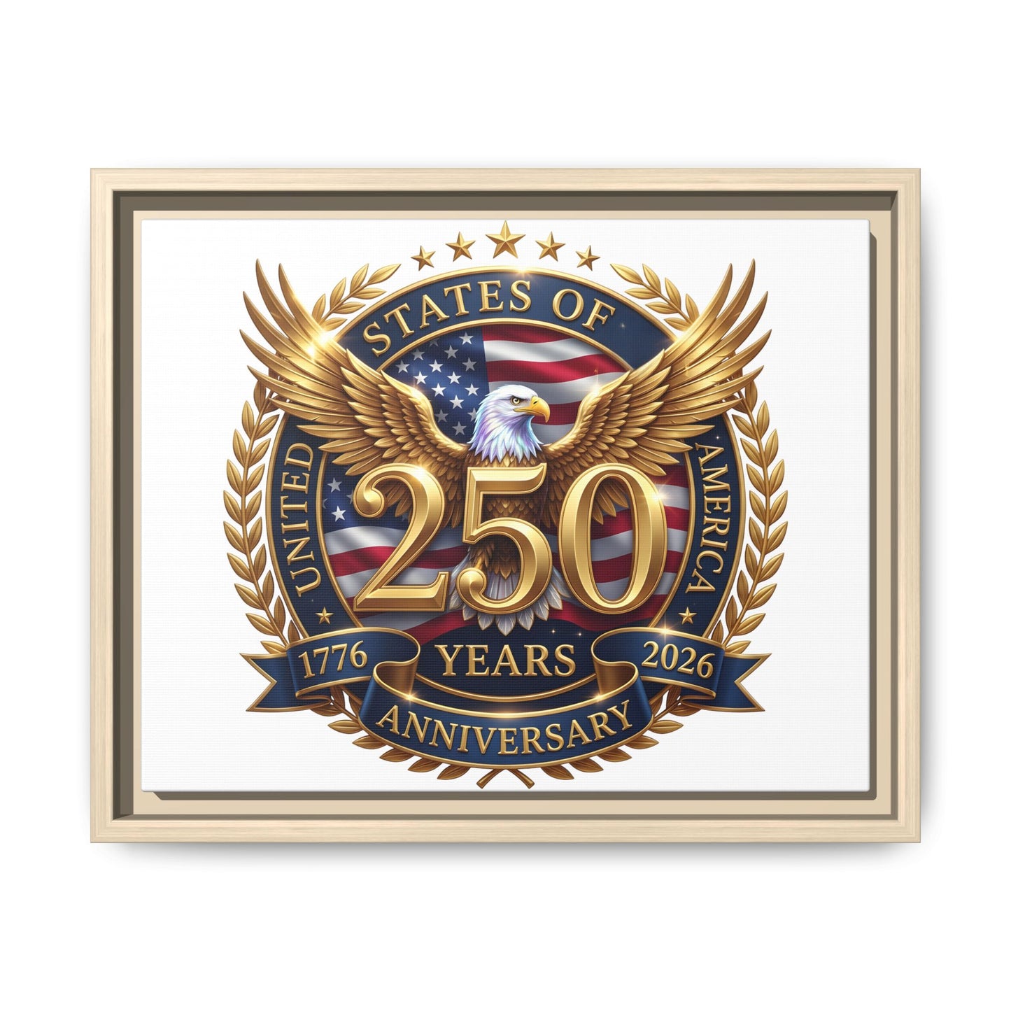 250th United States Anniversary Framed Canvas Print