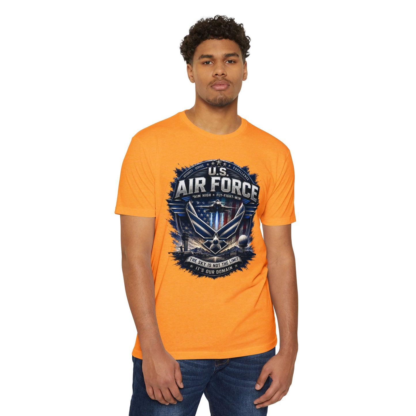 U.S. Air Force Graphic T-Shirt — Military Emblem Tee ("The Sky Is Not The Limit")