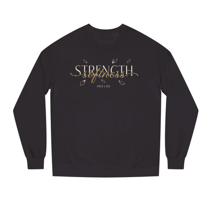 Strength & Softness Sweatshirt — Inspirational Christian Crewneck (Psalm 46:1)
