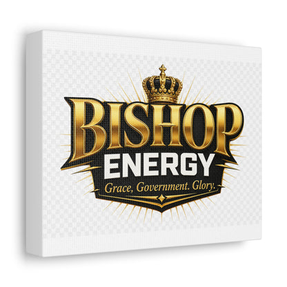 Bishop Energy Stretched Canvas - Gold Crown Emblem (Grace, Government, Glory)