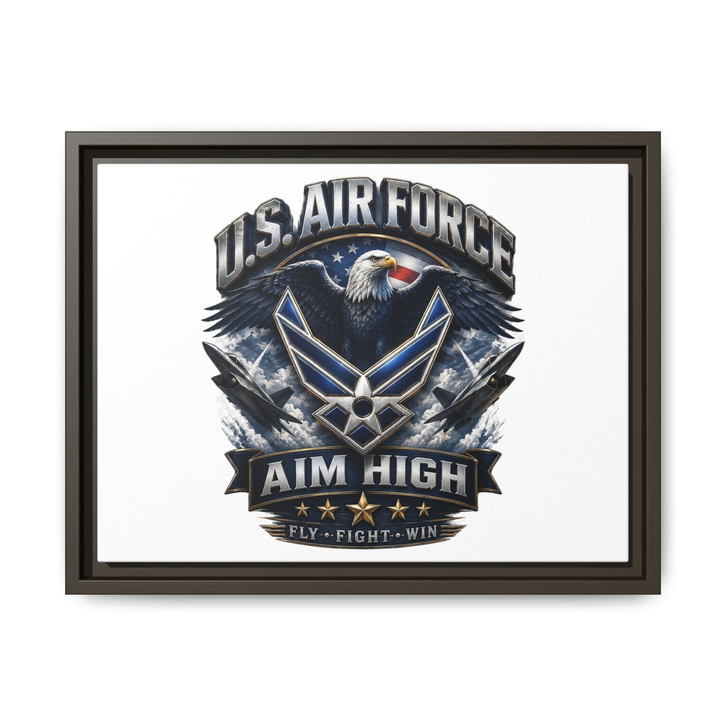 U.S. Air Force 'Aim High' Framed Matte Canvas Wall Art