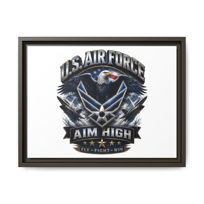 U.S. Air Force 'Aim High' Framed Matte Canvas Wall Art