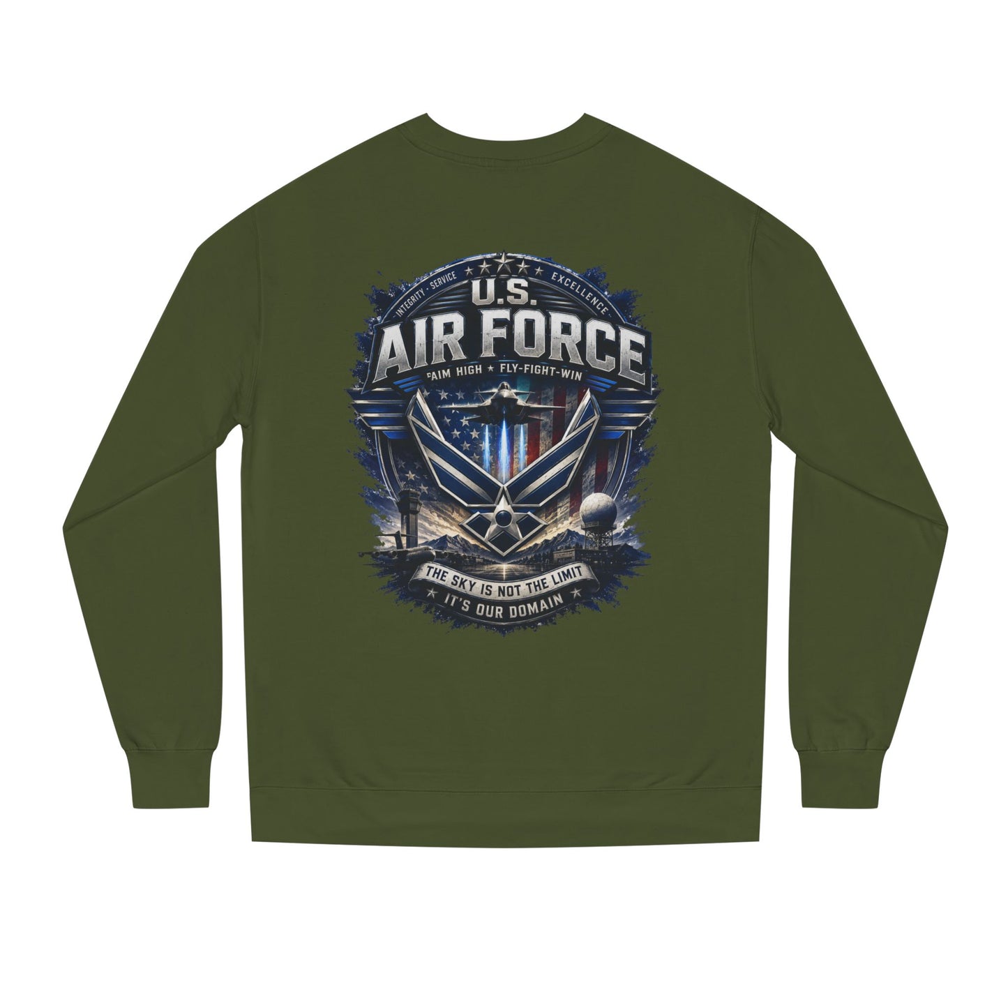 Air Force Crewneck Sweatshirt - U.S. Military Emblem Graphic