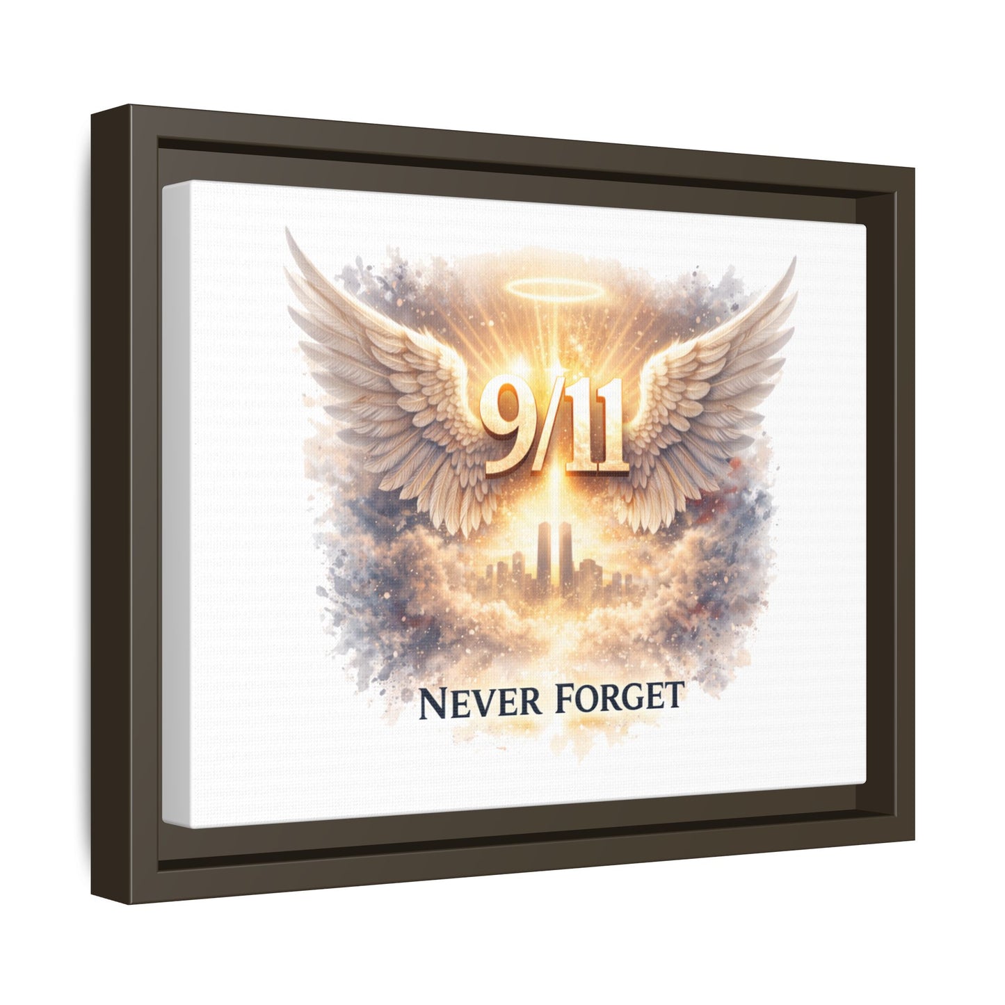 9/11 Memorial Matte Canvas Print — "Never Forget" Framed Wall Art