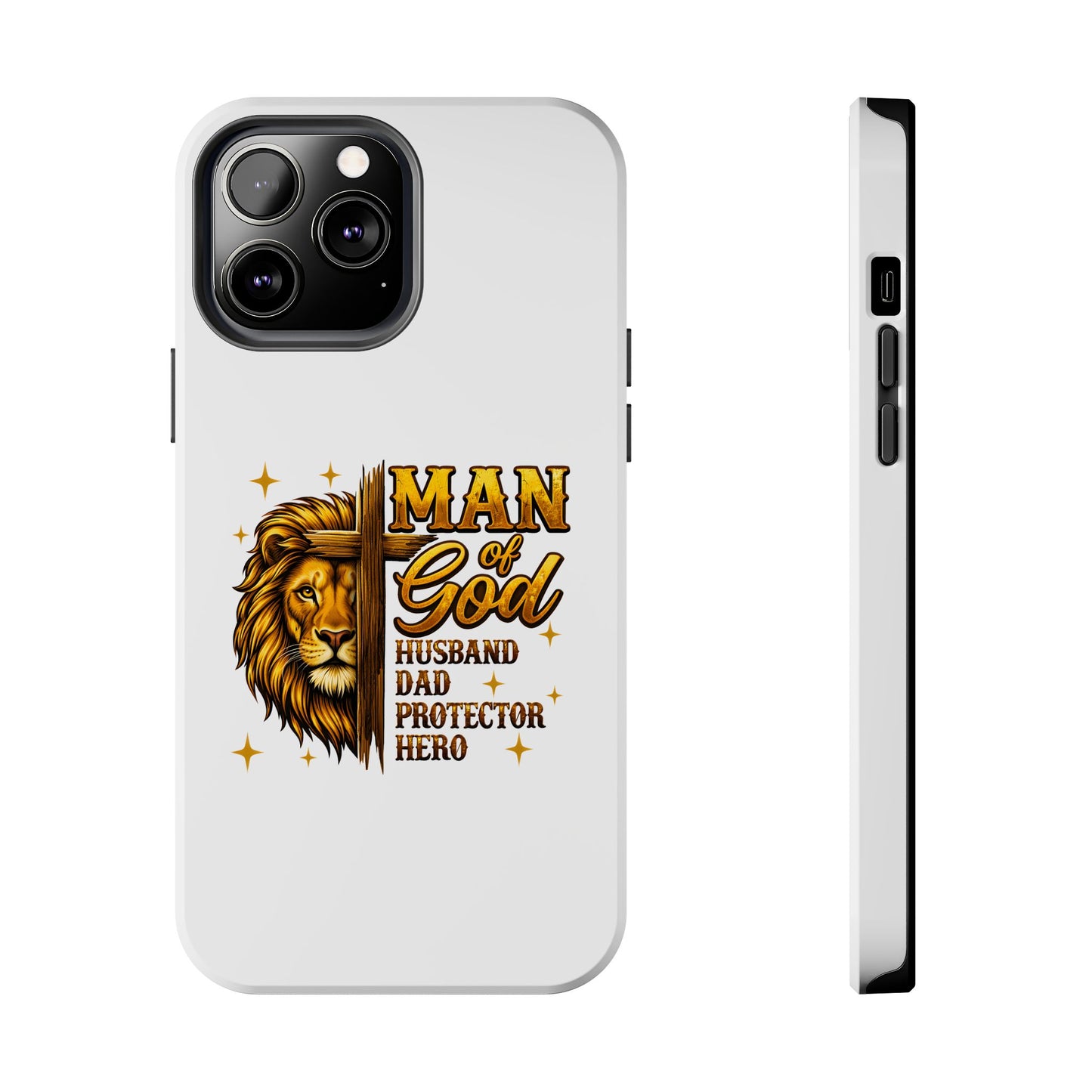 Man of God Lion Phone Case — ‘Man of God’ Christian Protector Dad Gift