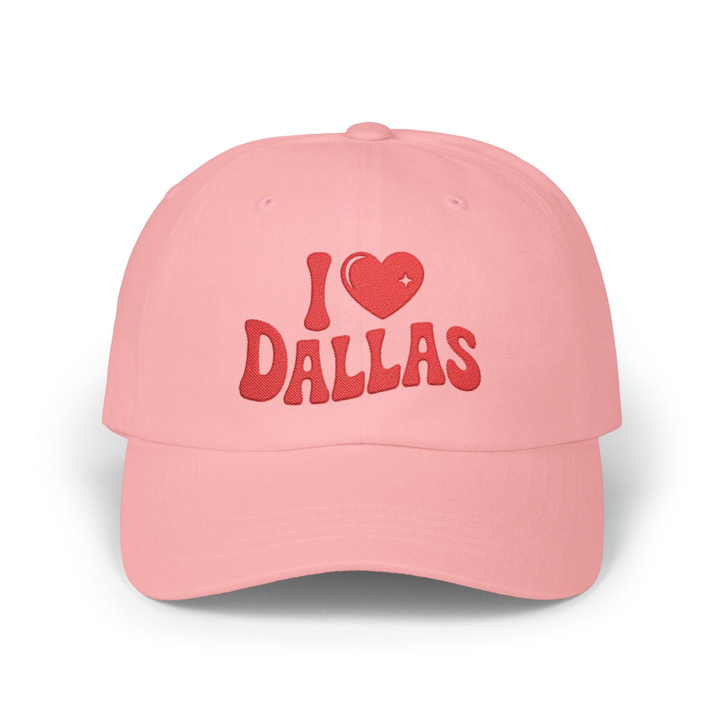 I  Dallas Dad Cap — Embroidered White Baseball Hat, Texas Souvenir Gift