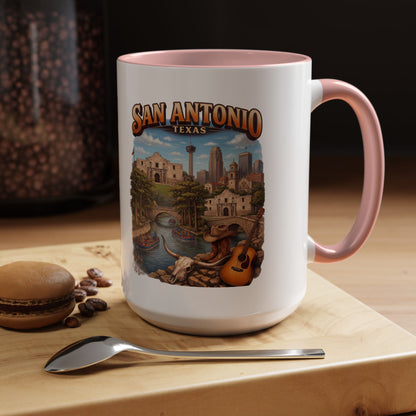 San Antonio Souvenir Coffee Mug – Texas Riverwalk Scenic Accent Mug (11/15oz)
