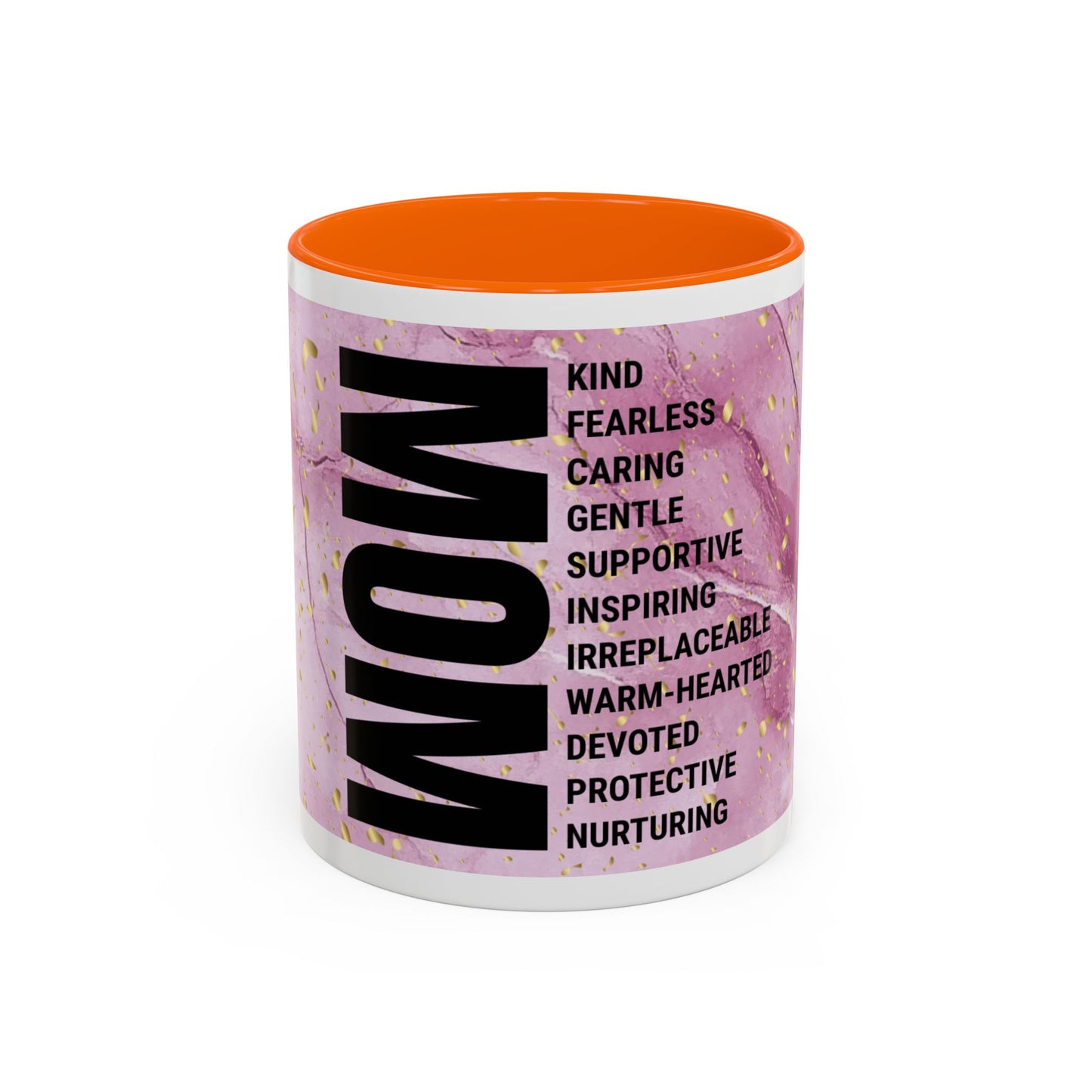 Mom Definition Accent Coffee Mug – Inspirational Pink Marble Mother’s Day Gift (11/15oz)