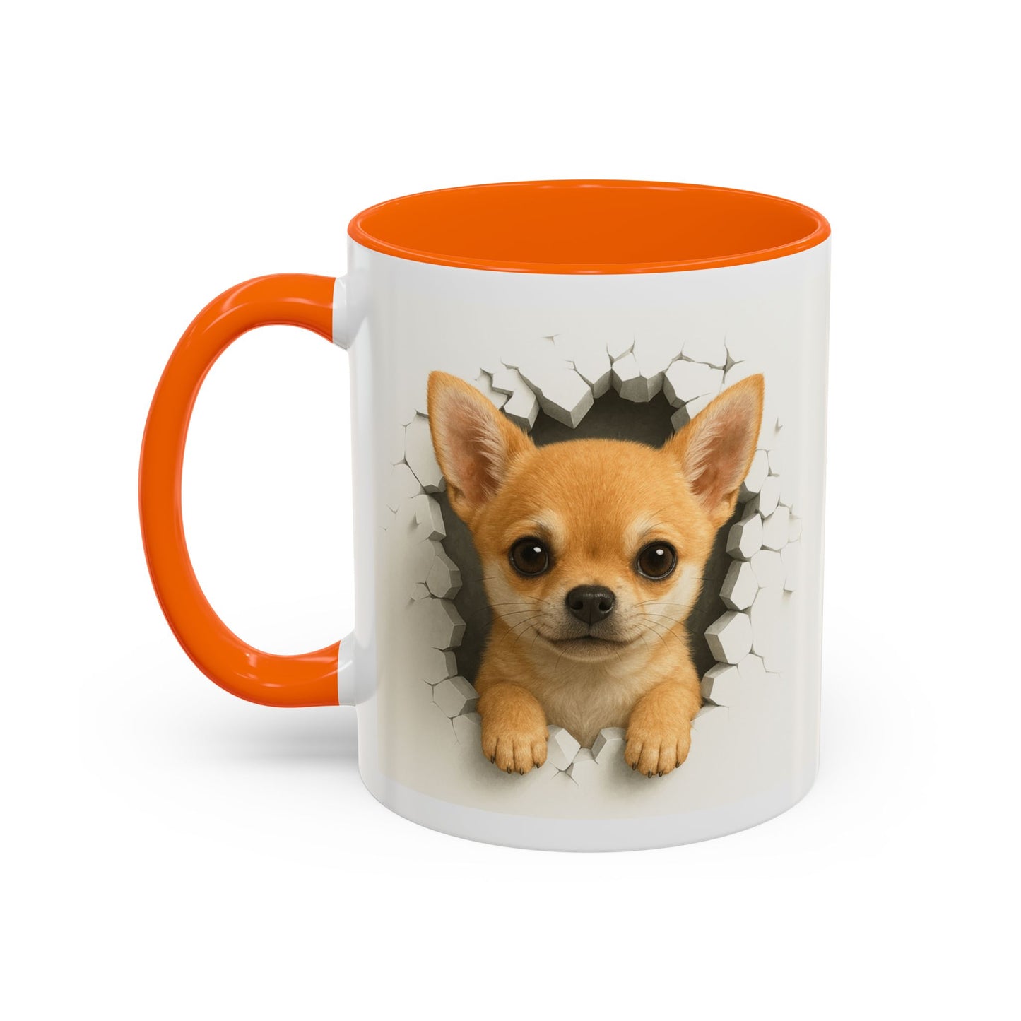 Chihuahua Peek-A-Boo Accent Coffee Mug – Cute Dog Lover Gift (11/15 oz)