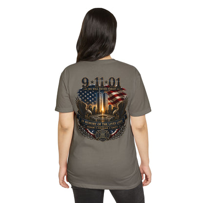 9/11 Memorial T-Shirt – "We Will Never Forget" Tribute Tee